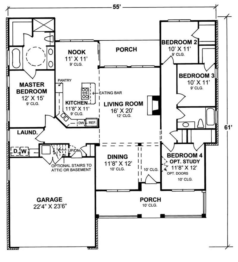 Country, Ranch, Wheelchair Accessible House Plans Home